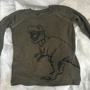 Kids Dinosaur Graphic Sweater - Green
